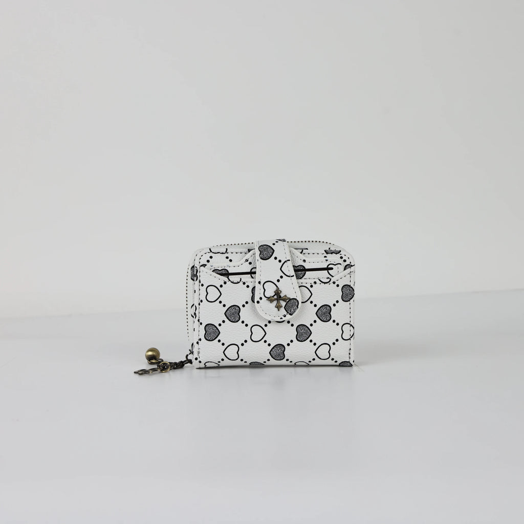Women’s Short European and American Fashion Buckle Wallet with Zipper Coin Pocket