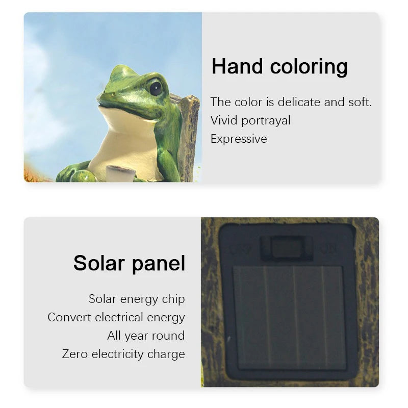 Outdoor Waterproof Frog Solar Garden Light - Resin Ground Lamp for Courtyards & Parks