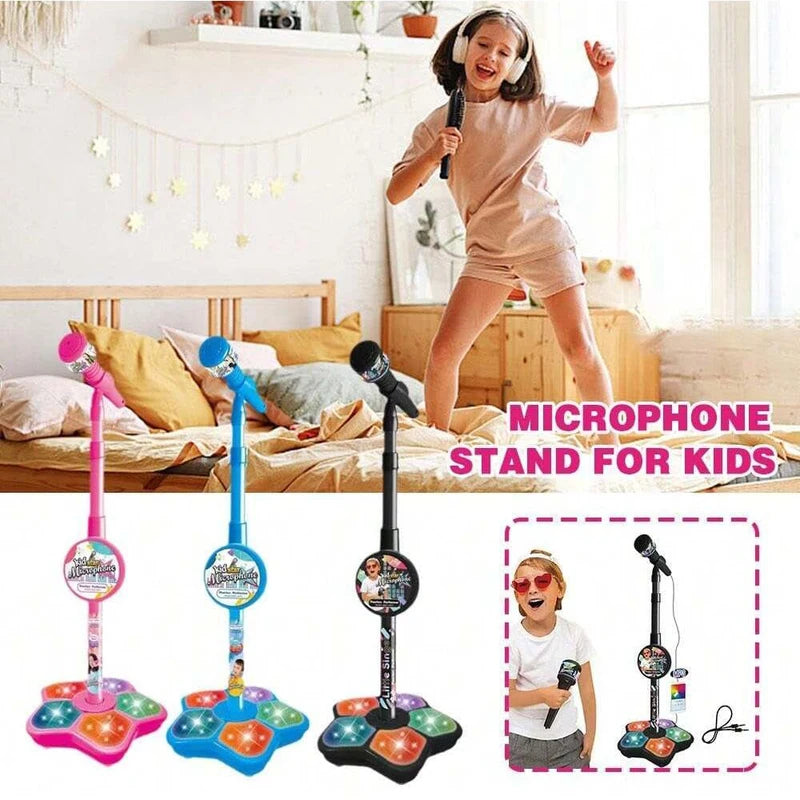 Kids Microphone Stand Toy for Children’s Karaoke & Pretend Play - Portable & Durable