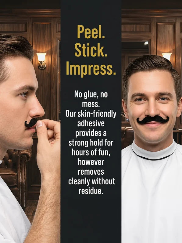 Fake Mustache and Beard Set - Assorted Styles Self-Adhesive Costume Accessories