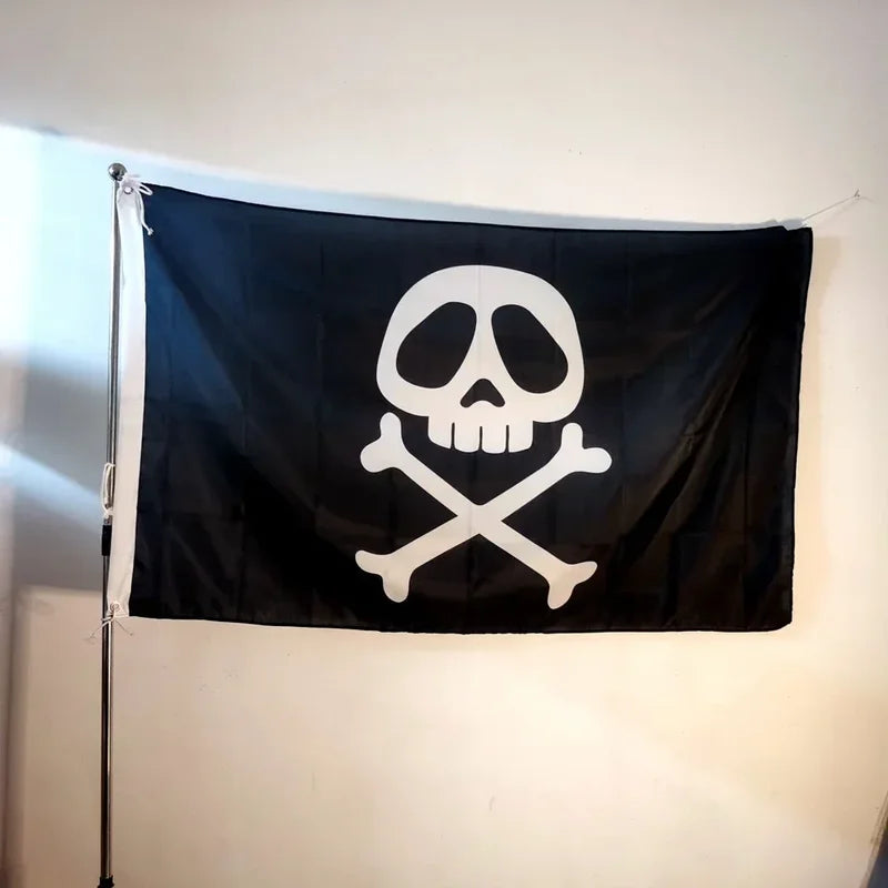 Pirate Skull Flag - Outdoor Indoor Decorative Banner for Parties & Halloween