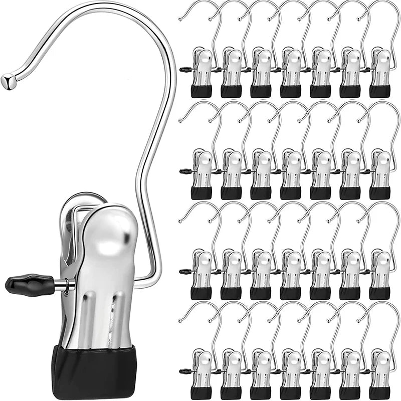 Set of 10/20/30 Stainless Steel Clothes Pegs Laundry Hanging Clips Multipurpose Storage