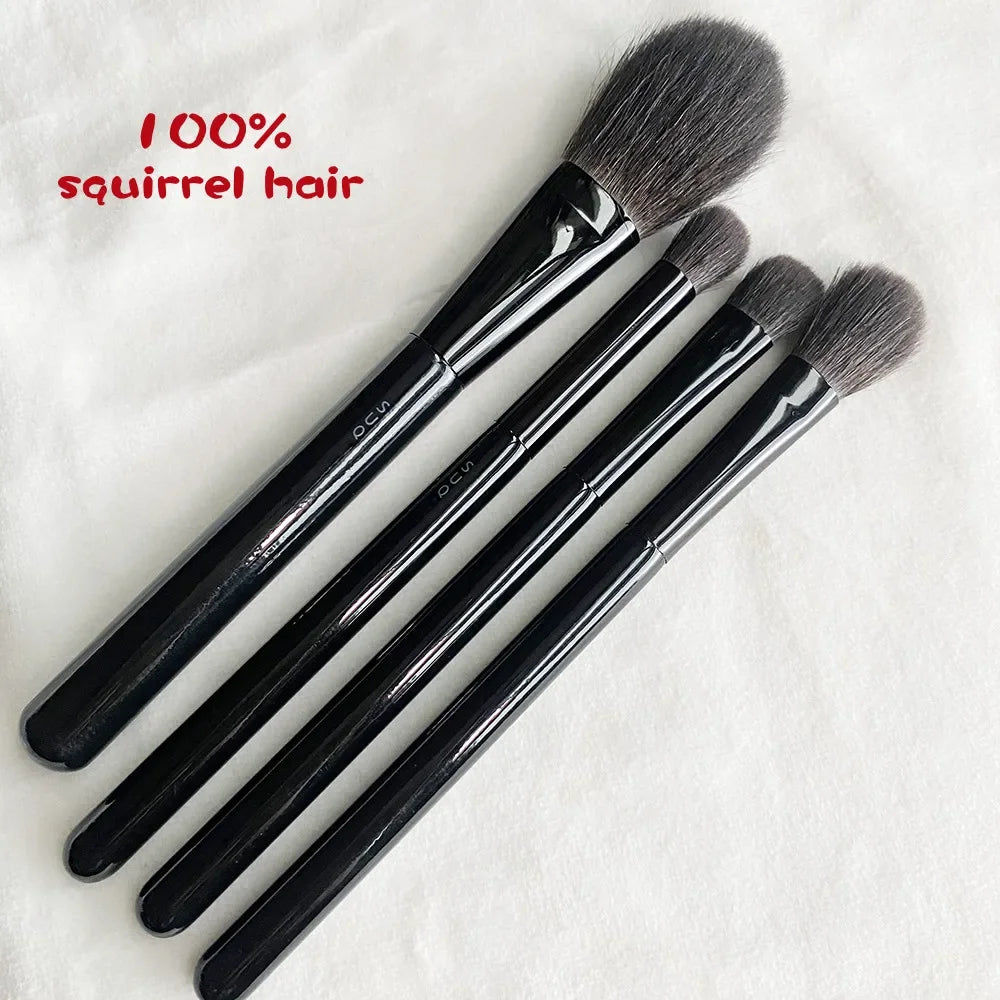 Soft Squirrel Hair Makeup Brushes Set - Powder, Blush & Eyeshadow Tools