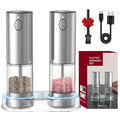 Electric Salt and Pepper Grinder Set USB Rechargeable Adjustable Coarseness Kitchen Tool
