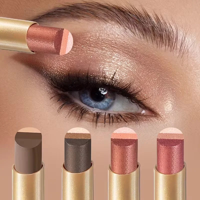 3-in-1 Matte & Shimmer Eyeshadow Stick - Long Lasting Multicolor Eye Makeup