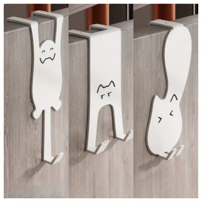1/6 Piece Over-the-Door Hook Set - No-Drill Storage Rack for Kitchen & Closet