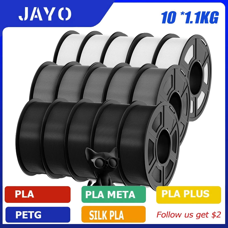 High-Speed Matte PETG 3D Printer Filament 175mm Multi-Color Rolls - No Bubbles