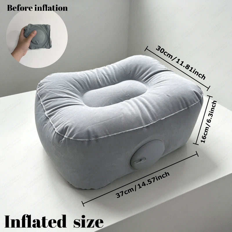 Inflatable Footrest Pillow for Travel Office Home Support PVC Air Cushion