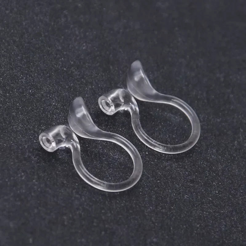 Transparent Ear Clips for Jewelry Making, U-Shaped DIY Earrings (2 Pack)
