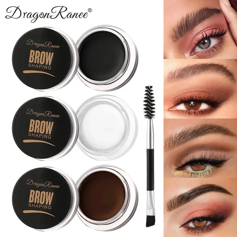 6 Color Waterproof Eyebrow Styling Cream Gel Wax with Brush - Natural & Dense Brow Fixing