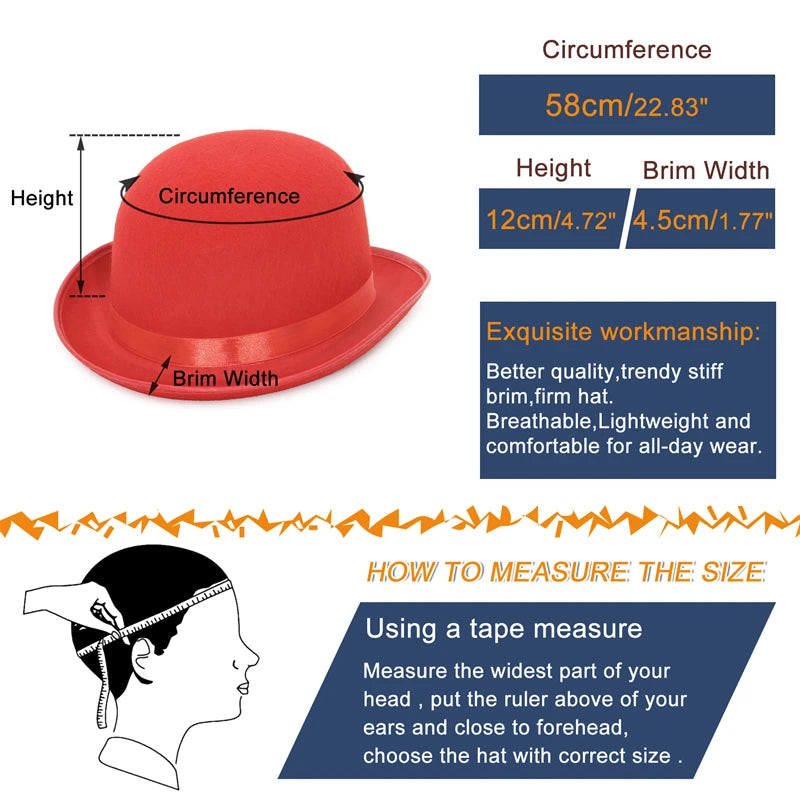 Unisex Magician Top Hat for Parties and Costumes - Black or Red