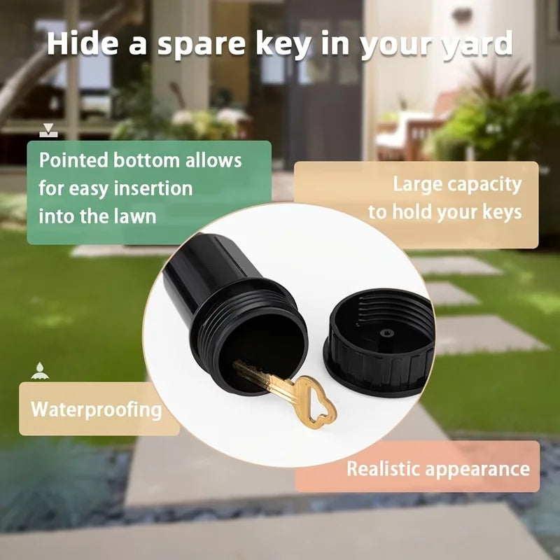 Fake Sprinkler Head Key Hider Waterproof Garden Safe - Hidden Outdoor Stash Box