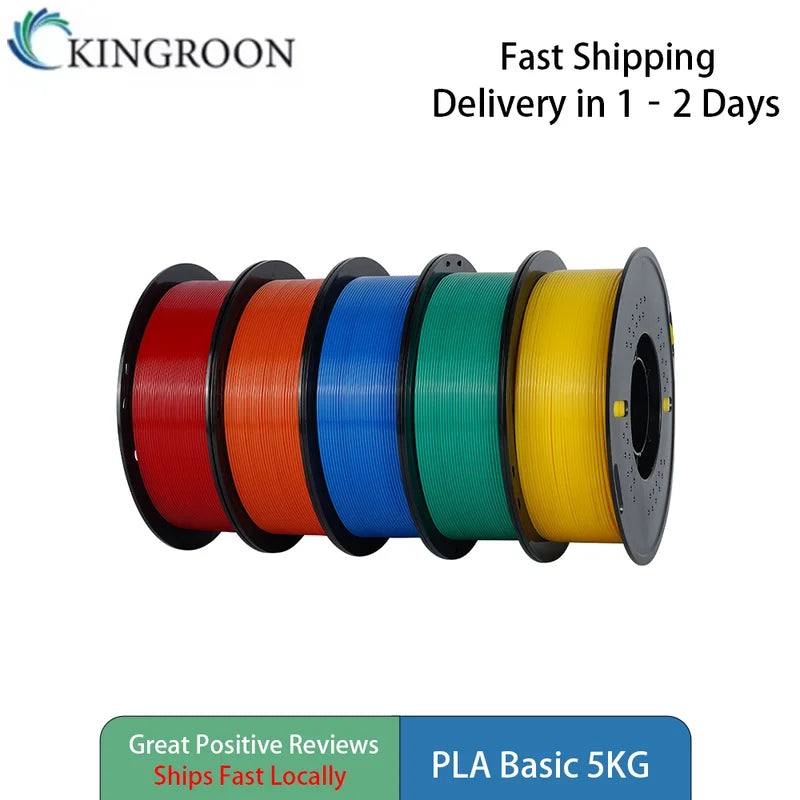 5KG Multi-Color PLA 3D Printing Filament for FDM Printers - Low Warping & Odor-Free