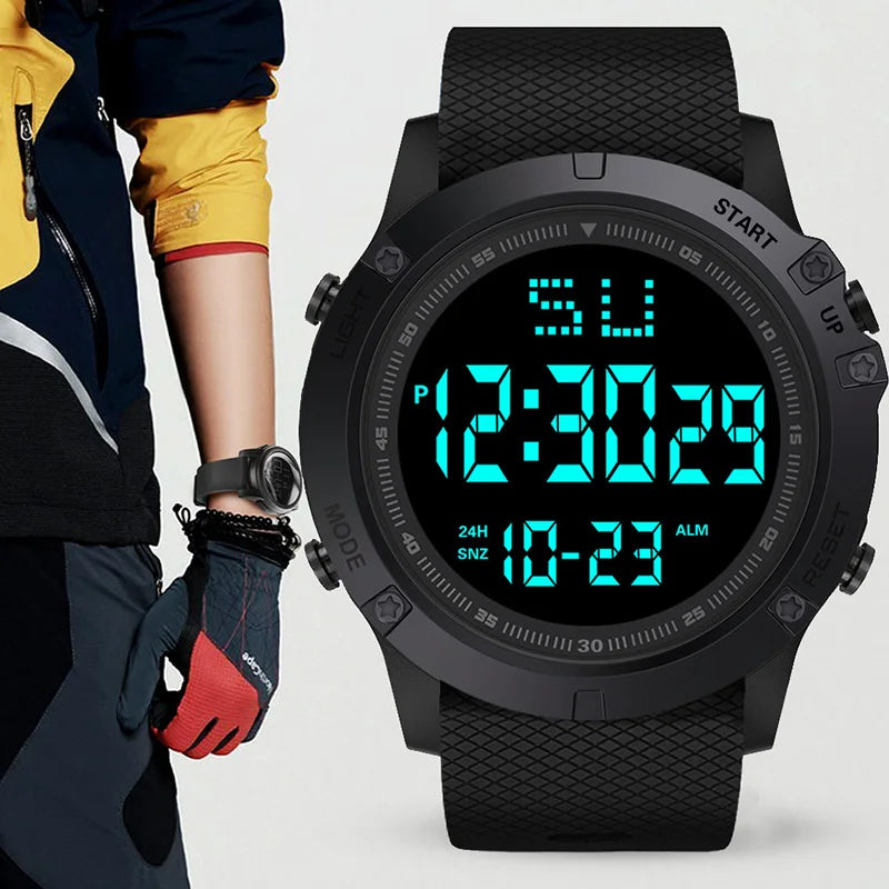 Men's Multifunction Sports Digital Watch Waterproof LED Military Style