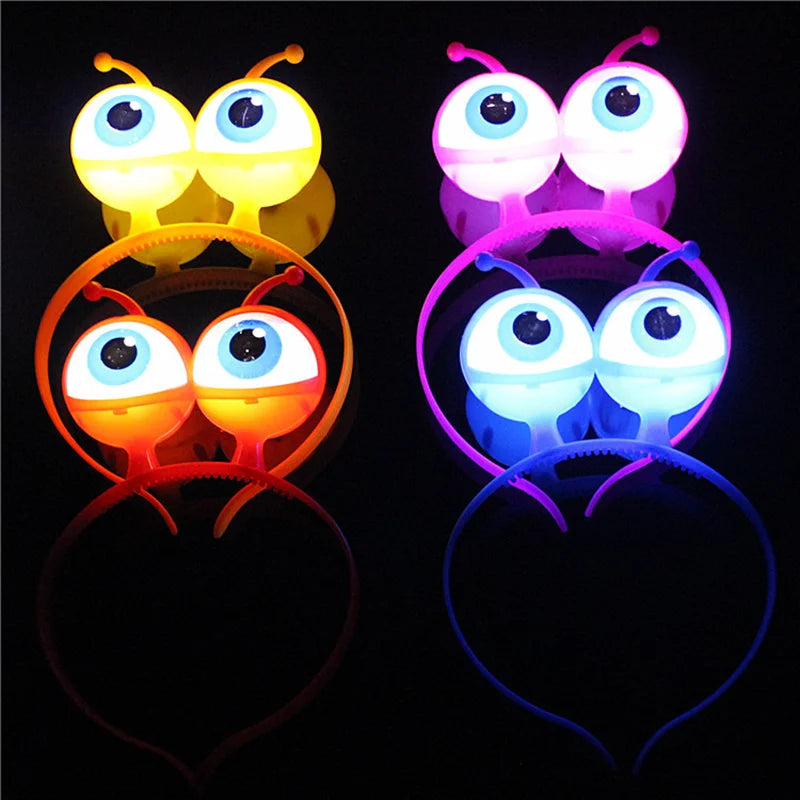 LED Light Up Hair Hoop with Flashing Ears for Kids & Adults - Halloween Party Accessory