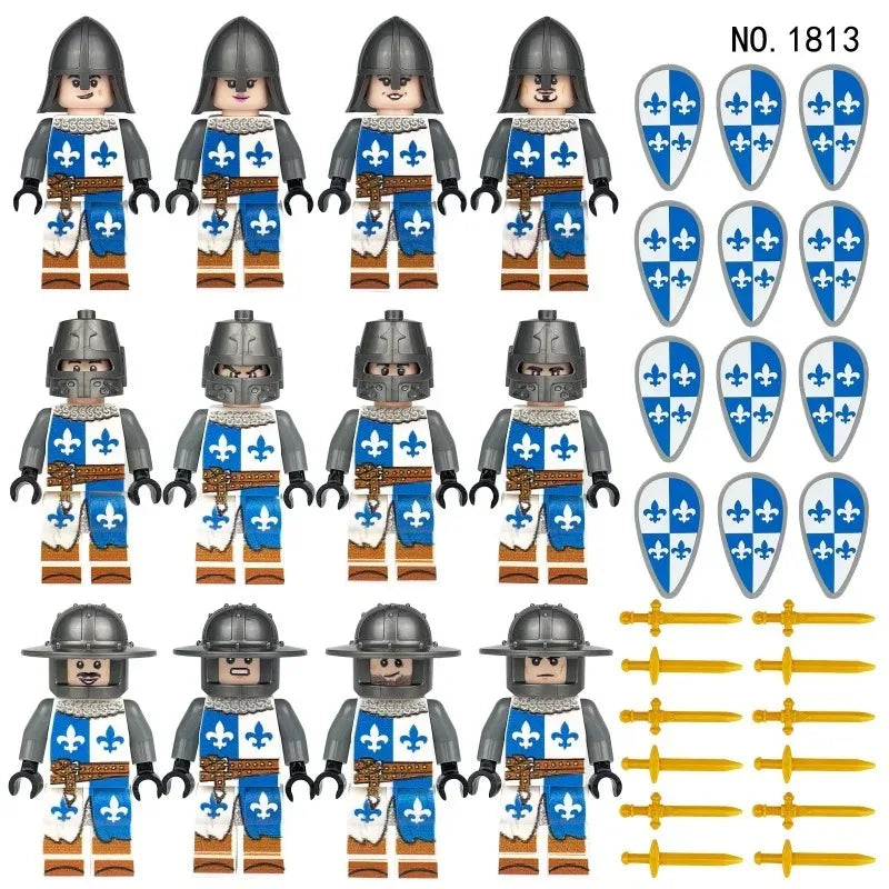 Medieval Corps Toy Figures & Shields - Humanoid Dolls for Kids, Birthday Gifts