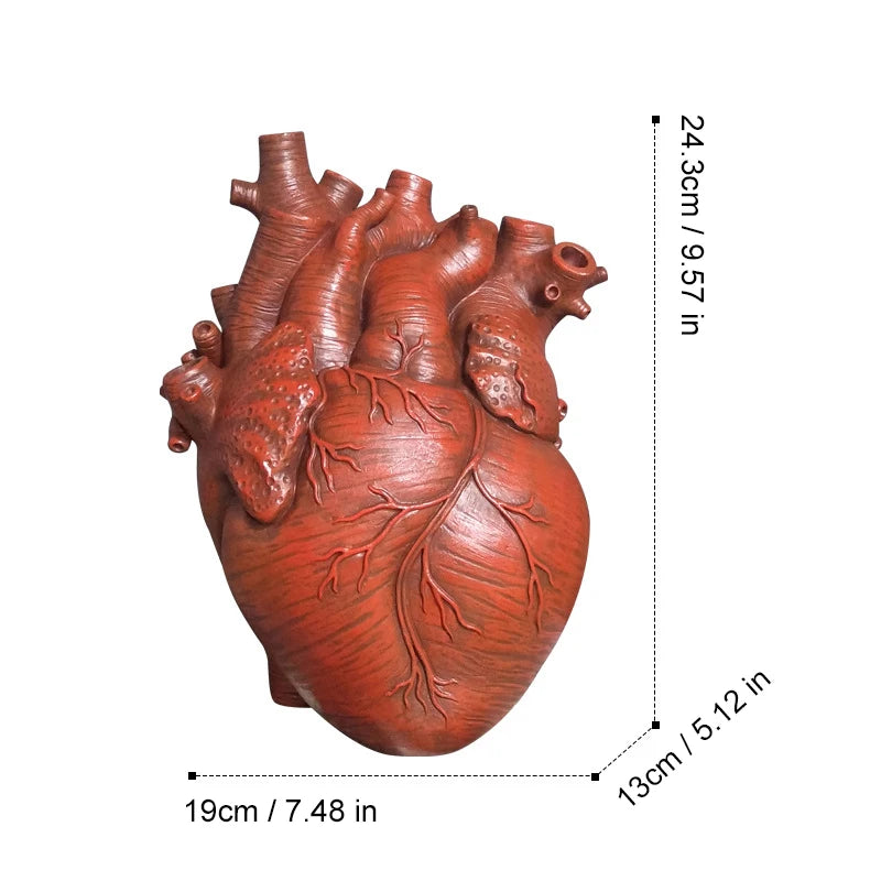 Large Heart-Shaped Resin Flower Pot Vase for Home Decor, Arts & Crafts