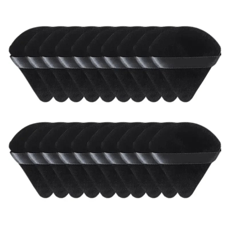 Triangle Velvet Powder Puff Set - Mini Face Makeup Sponges, Washable, Lightweight