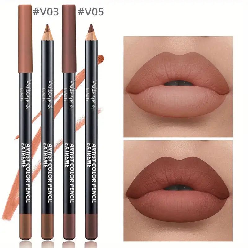 Lip Liner Makeup Duo Waterproof Matte Long-Lasting for Sensitive Skin - Light Beige Tones