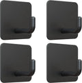4PCS Stainless Steel Wall Mount Hooks Self-Adhesive Key Towel Jacket Bag Rack