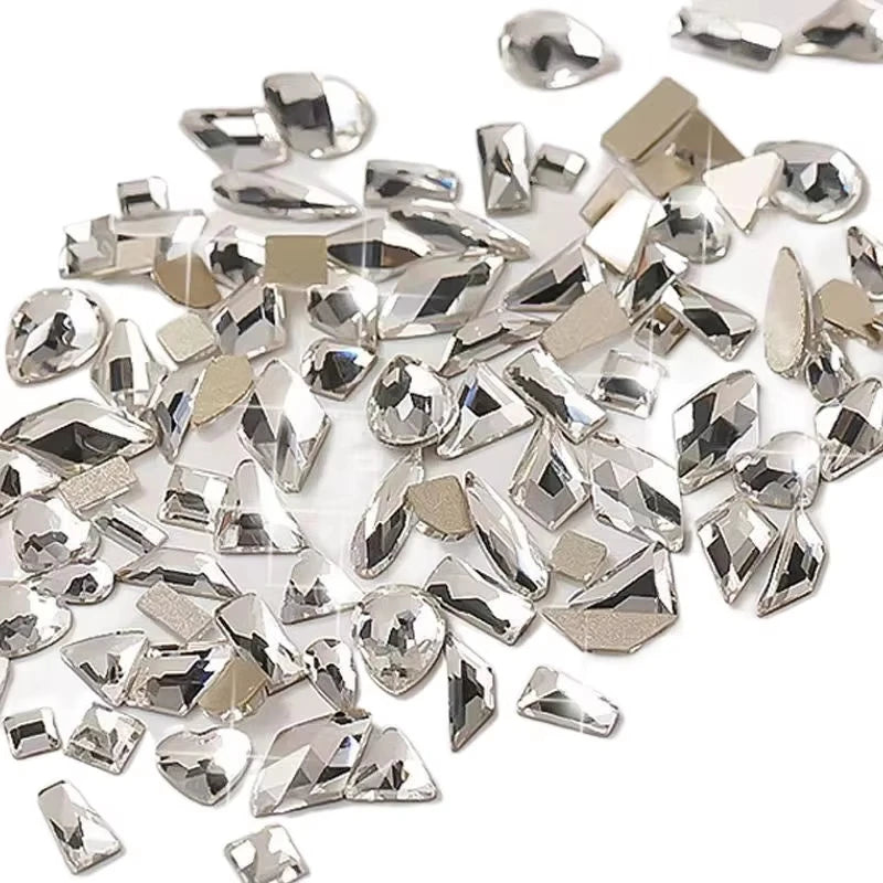 Crystal White Nail Art Rhinestones Flatback Gems for 3D Decoration - 50/200PCS