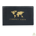 40-Pocket Currency Collecting Album with Clear Bill Holders - PU Leather Storage Book