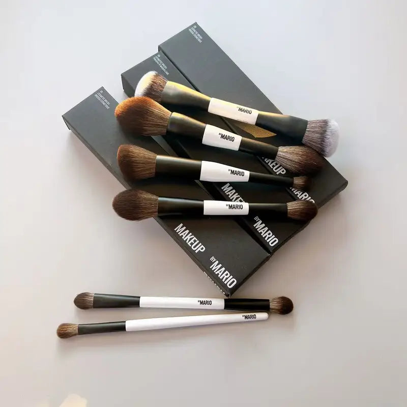 Multicolor Foundation and Makeup Brush Set with Soft Fiber Hair for Face and Eye Makeup