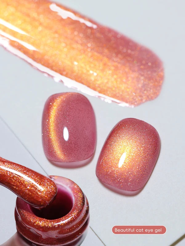 Pink Cat Eye Nail Gel Polish 15ML Semi-Permanent UV LED Nail Art for Women
