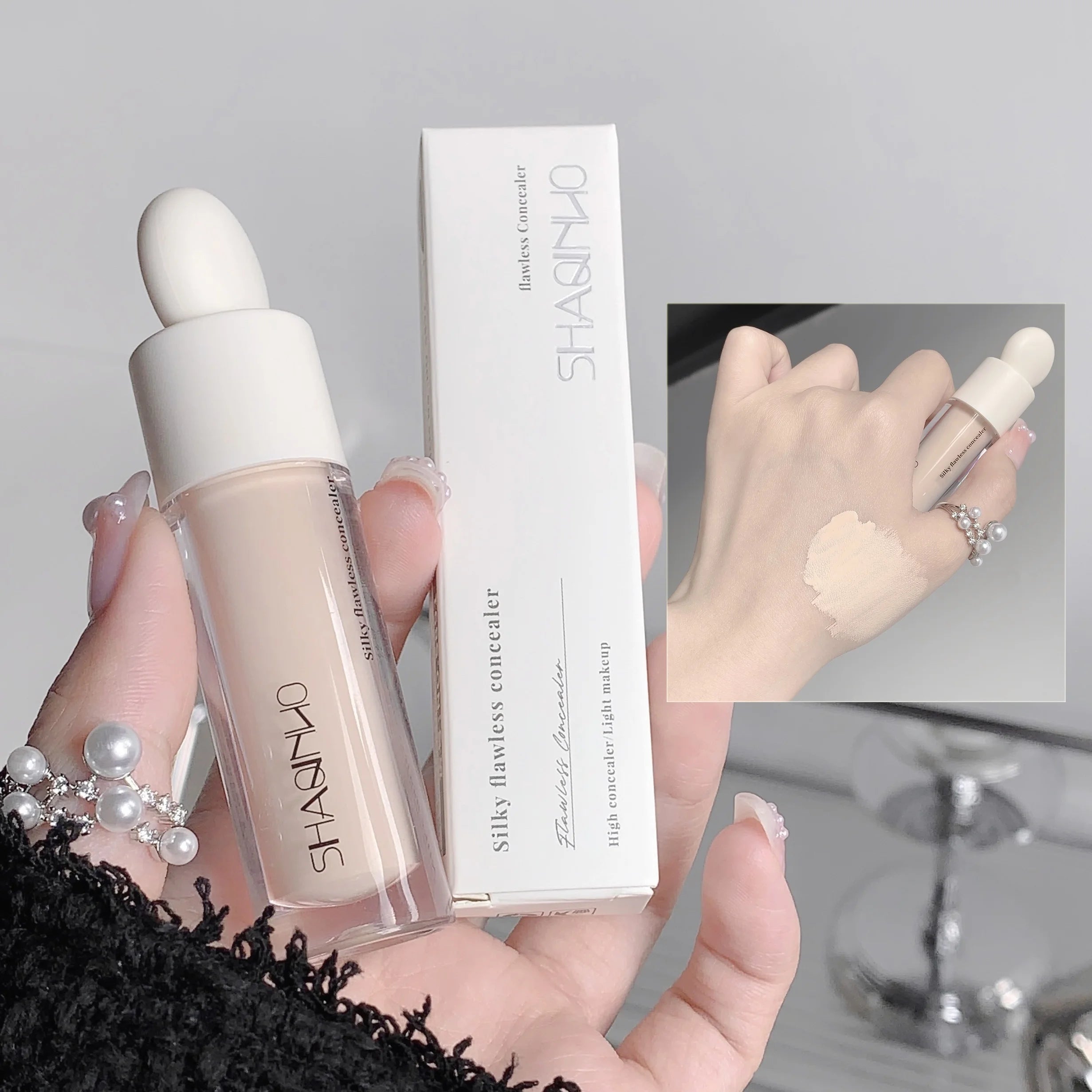 Full Coverage Liquid Concealer for Blemishes Dark Circles & Freckles - Long-Lasting & Smooth Application