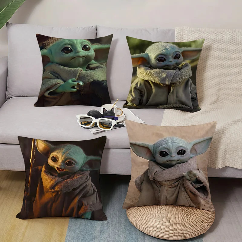 Grogu Star Wars Cushion Cover - Decorative Square Pillow Case for Sofa Bed Living Room