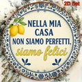7.87in Retro Italian Lemon Wooden Wall Disc Decor for Kitchen & Dining