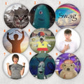 Meme Pinback Buttons Set - Reaction Photos Badge Brooches for Jackets & Bags