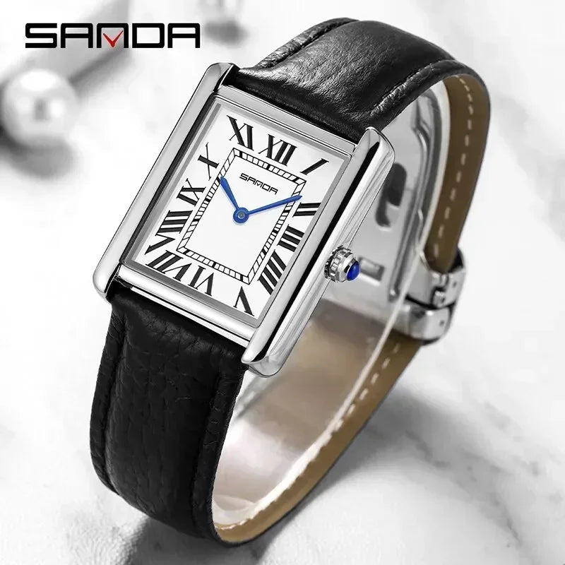 Luxury Couple Quartz Watches Waterproof Scratch-Resistant Leather Strap