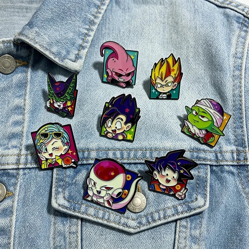 8pcs Cartoon Enamel Pins Set for Clothes & Backpacks, Creative Jewelry Accessory