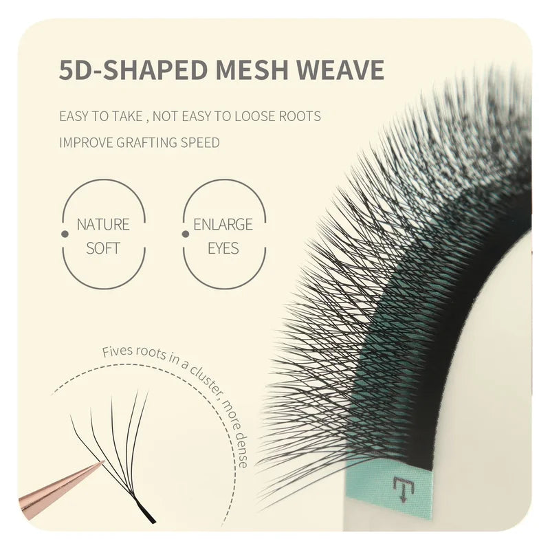 Premade Volume Eyelash Extensions W Shape 4D 5D Fans - Handmade Faux Mink
