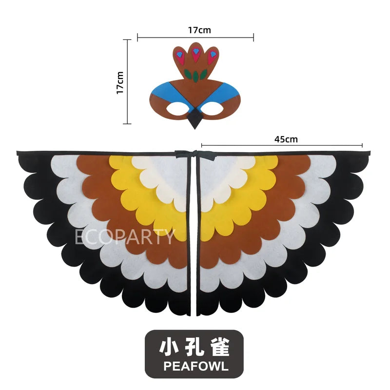 Children's Animal Costume Set with Wings and Mask for Halloween and Cosplay