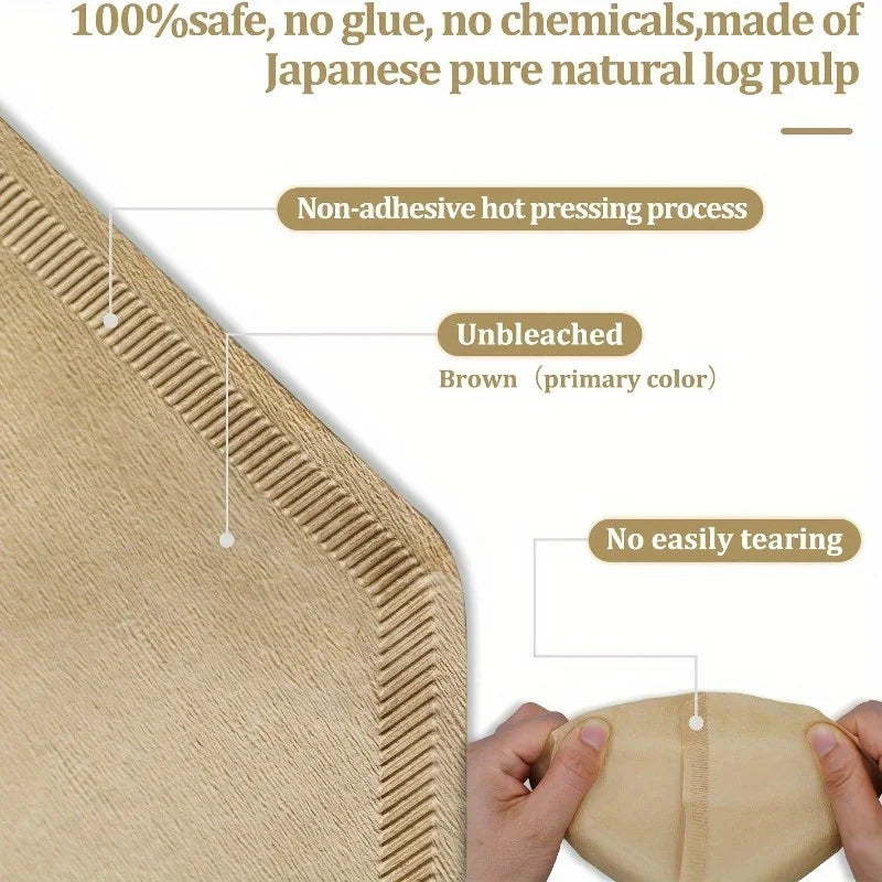 Unbleached Coffee Filter Bags - 100 Pack for Drip Coffee Brewer, Natural Paper