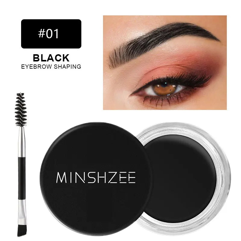 Waterproof Eyebrow Pomade with Brush - Quick Dry, Sweat & Water Resistant, Non-Breaking Brown & Light Brown Shades