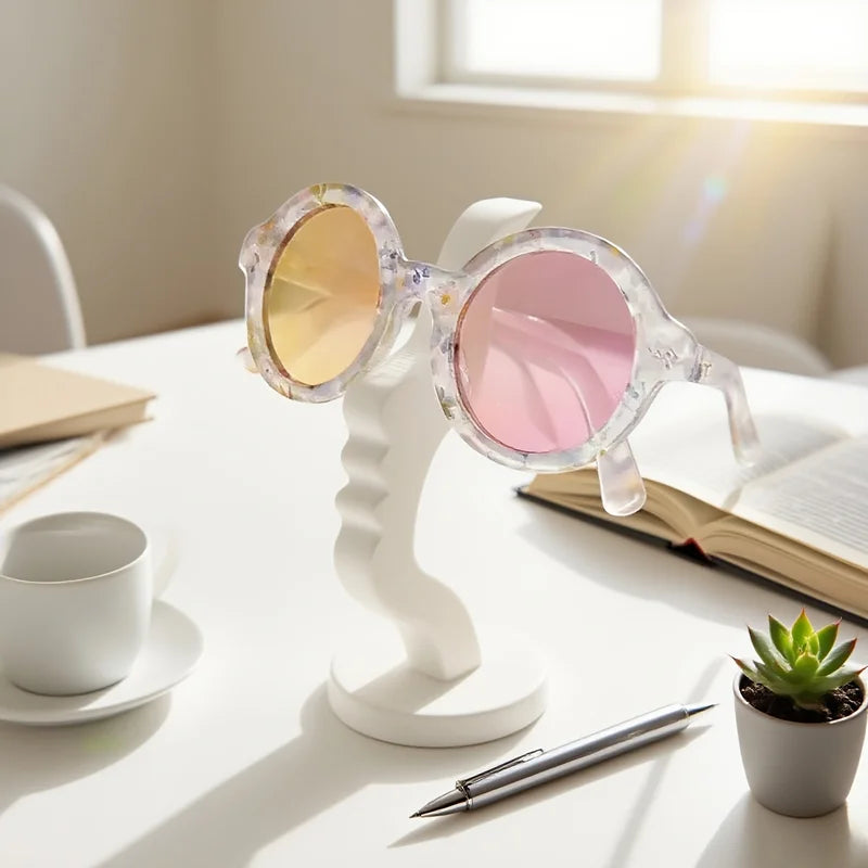 3D Face-Shaped Eyeglass Holder Stand - Creative Desk Organizer & Glasses Storage Rack