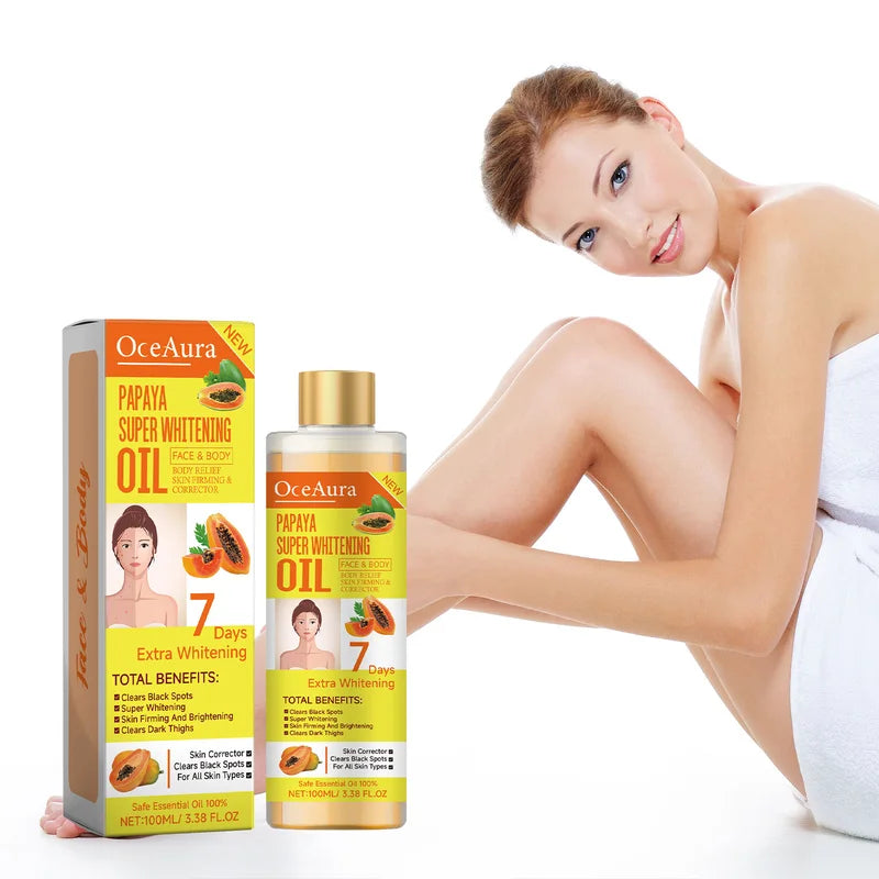 Whitening Body Oil with Papaya & Natural Extracts - Moisturizing Skin Rejuvenation