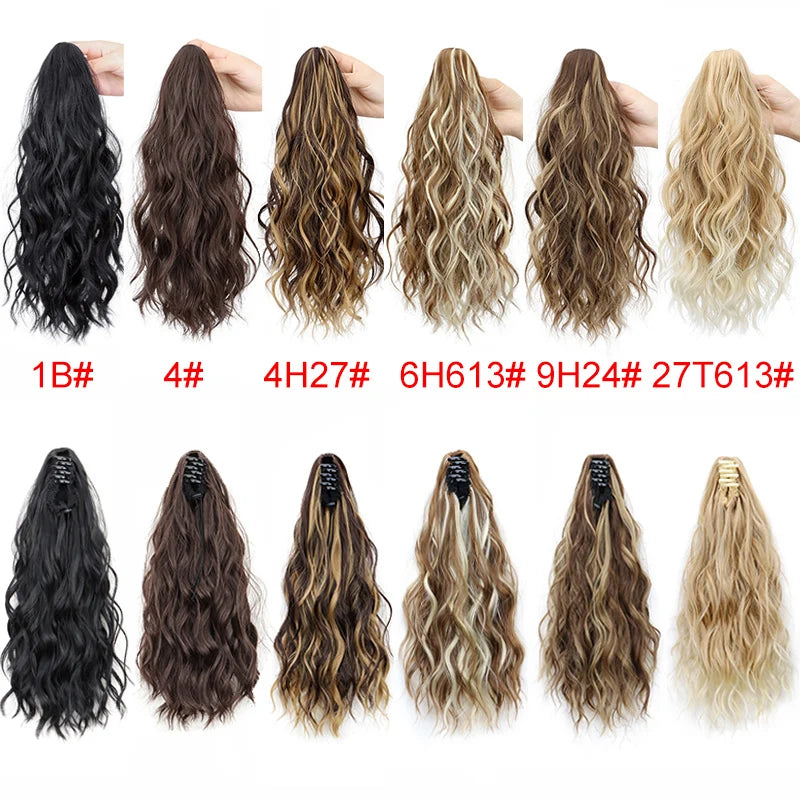 Short Curly Ponytail Hair Extension Claw Clip-In Hairpiece for Women