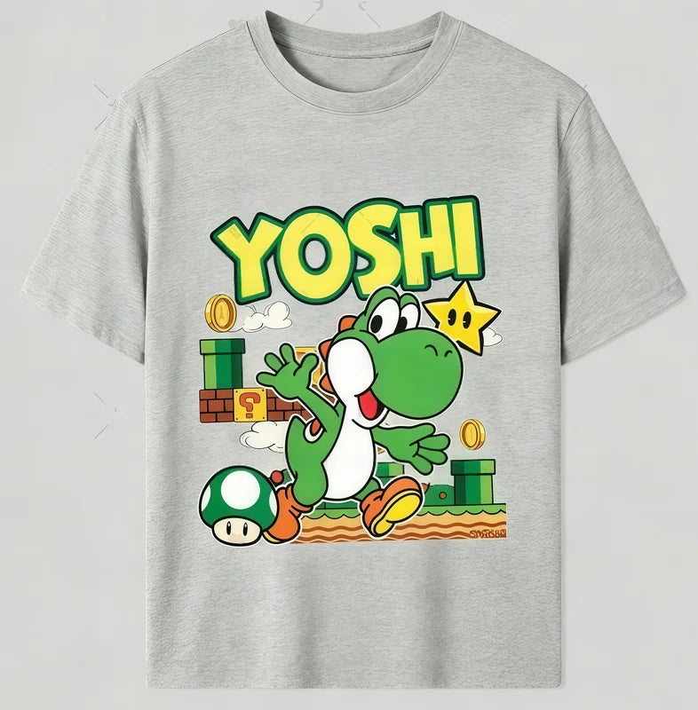 Unisex Cartoon Yoshi Kids & Adult T-Shirt - Summer Short Sleeve Top