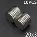 Magnetic Disc Set 20x3mm - Small Round Permanent Magnets for DIY, Craft & Science