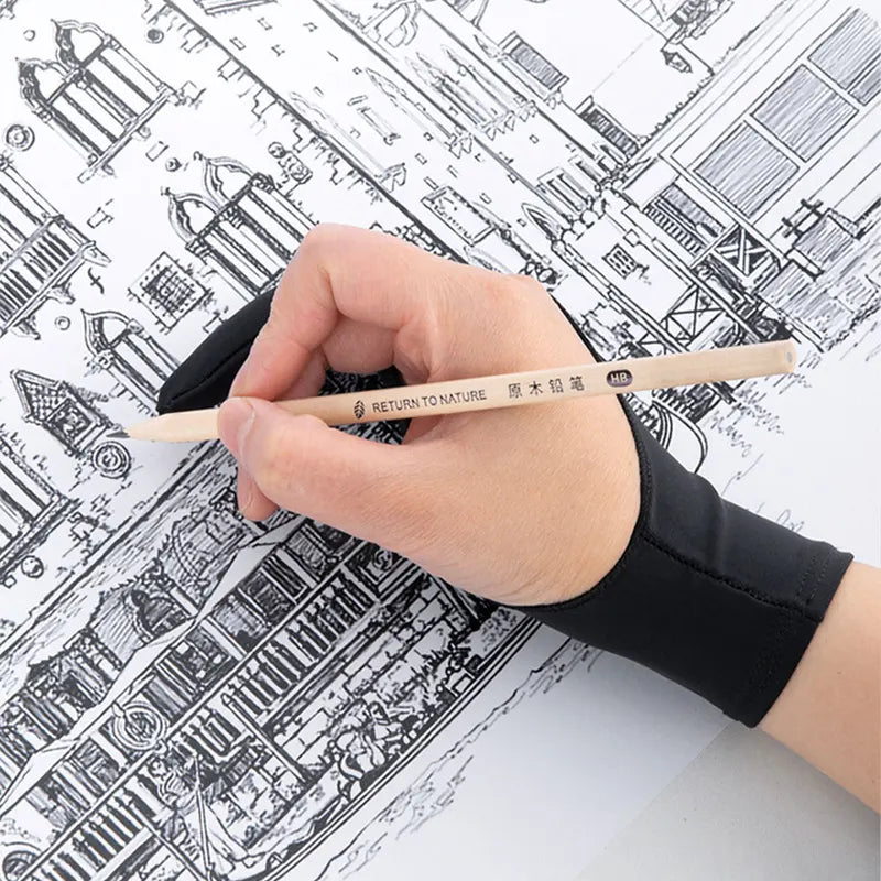 Two-Finger Touch Screen Gloves for Digital Drawing and Tablet Use - Anti-fouling Art Gloves