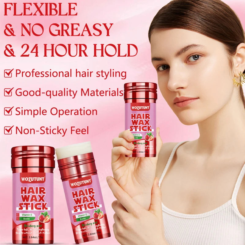 Hair Styling Wax Stick for All Hair Types - Natural Non-Greasy Finish