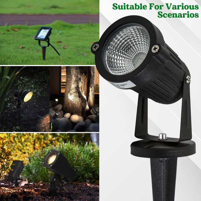 8 Pack Outdoor Solar Ground Stake Garden Lights Aluminum Landscape Lanterns
