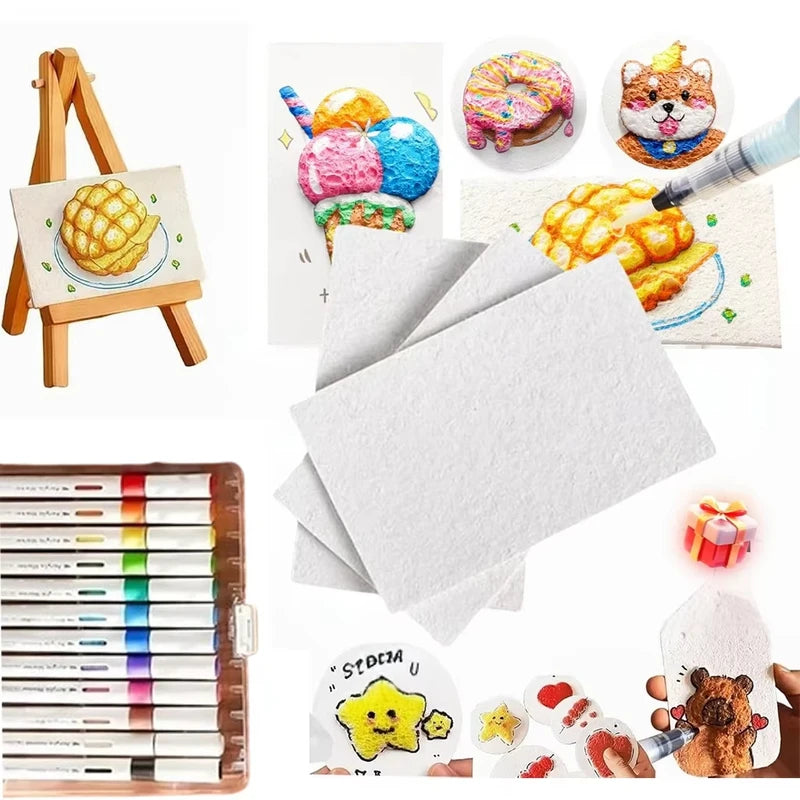 Drawing & Texture Painting Kit with Foam Paper and Markers for Arts & Crafts