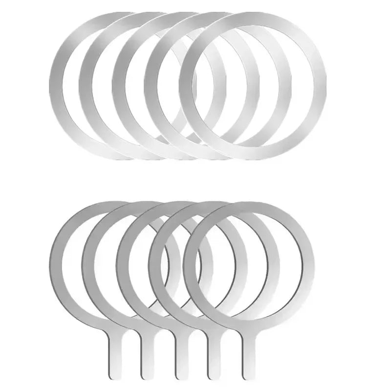 Magnetic Metal Plate Ring for Wireless Chargers - Universal Steel Sticker for Car Phone Holders