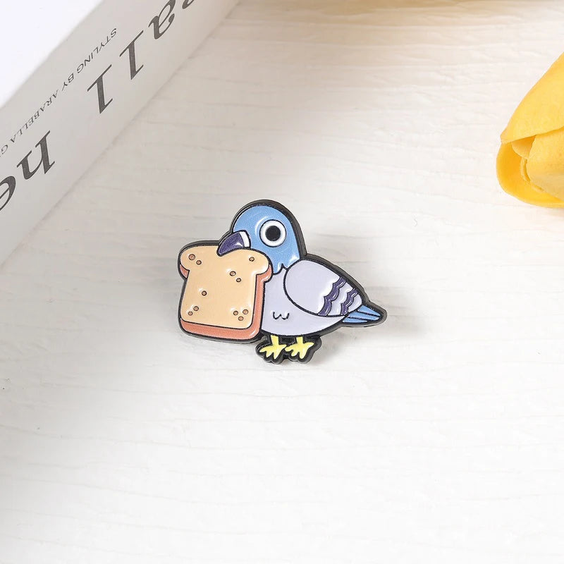 Cute Pigeon Enamel Pin - Cartoon Animal Brooch for Backpack & Clothes