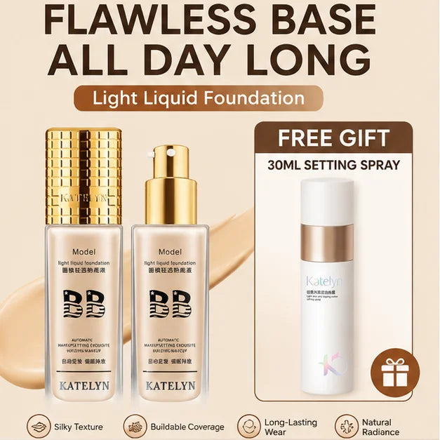 Liquid Foundation Concealer Face Makeup - Long Lasting Full Coverage, Oil-Control, Waterproof, 30ml